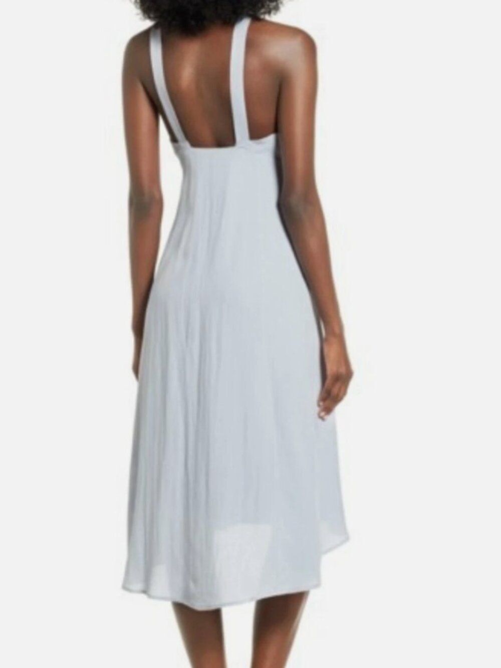 ASTR The Label Linen Tie Front Midi Blue Dress Size Small Formal wedding guest - Picture 12 of 12